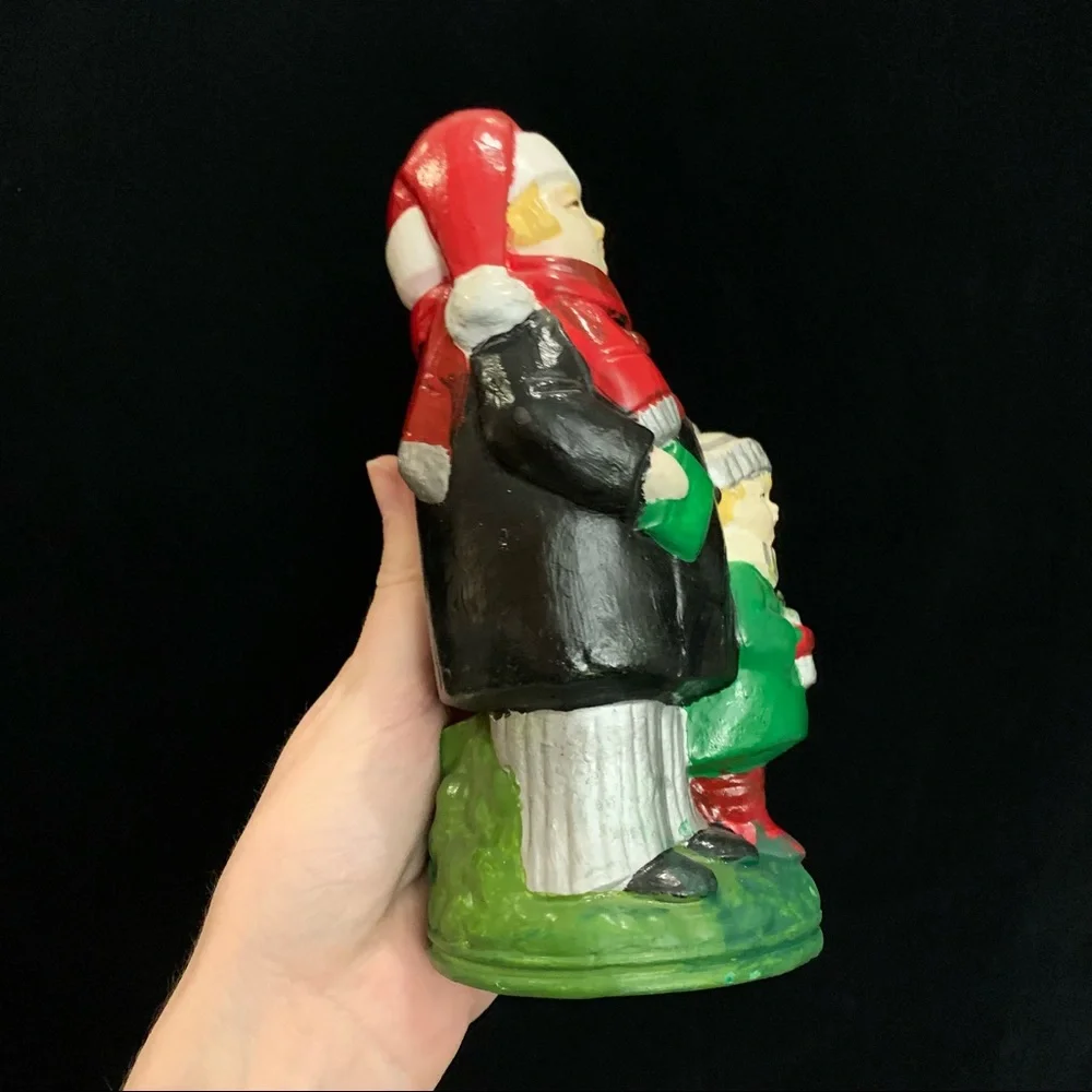Vintage Christmas Caroling Family Ceramic Figurine Statue // REPAIRED/FLAWS